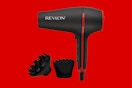 a black and red hair dryer 
