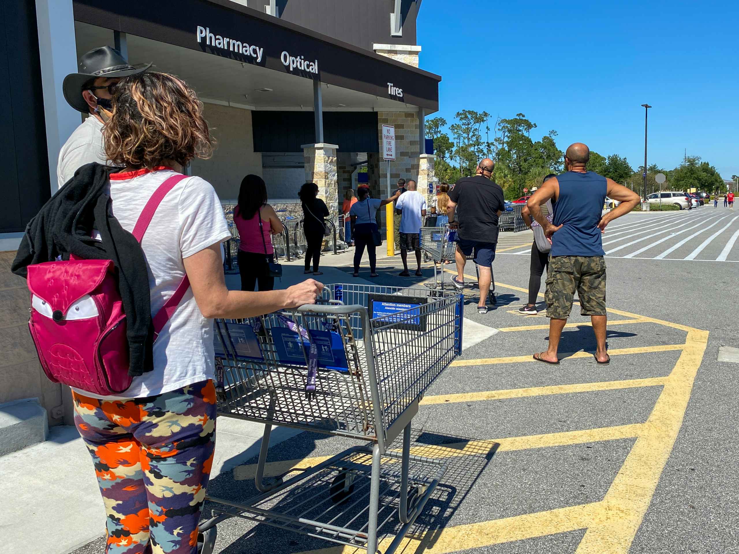 People waiting in line to shop early at Sam's Club