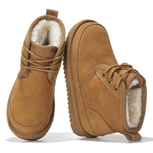 Kids' Leather Fur-Lined Boots