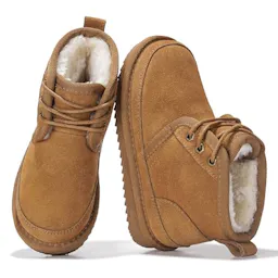 Kids' Leather Fur-Lined Boots