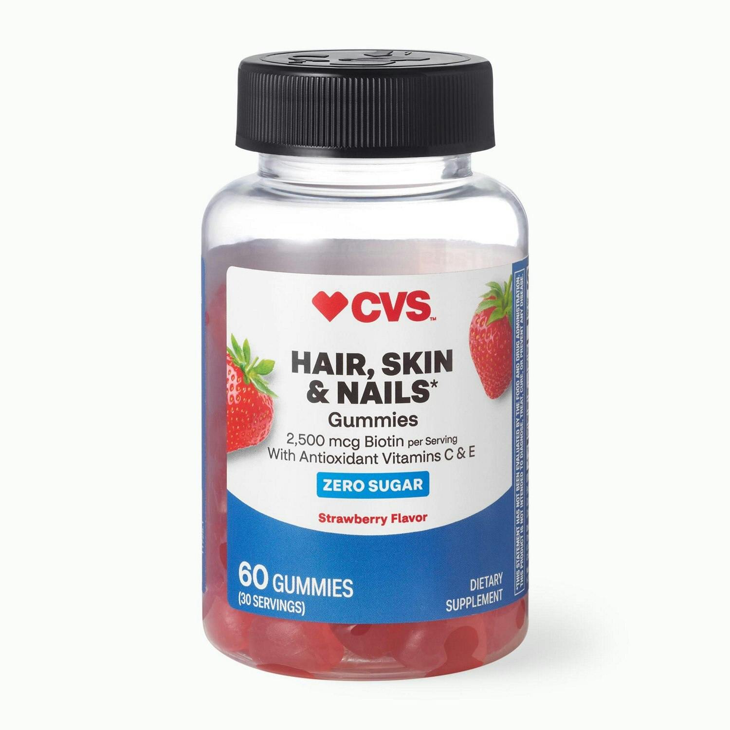 2 CVS Hair, Skin & Nails Gummies Bottles