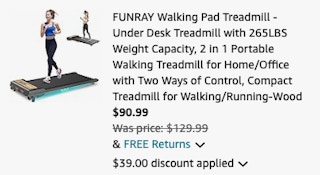 under desk treadmill-amazon deal