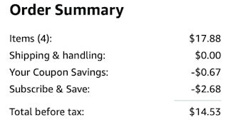 4 Tylenol Extra Strength Caplets Amazon Receipt