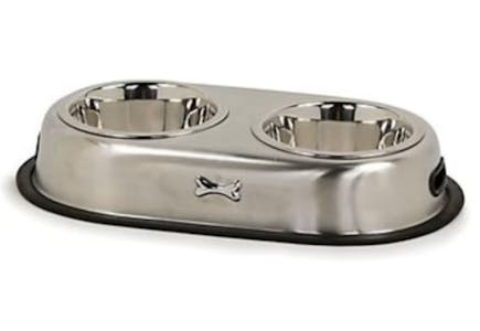 Stainless Steel Double Diner Dog Bowl