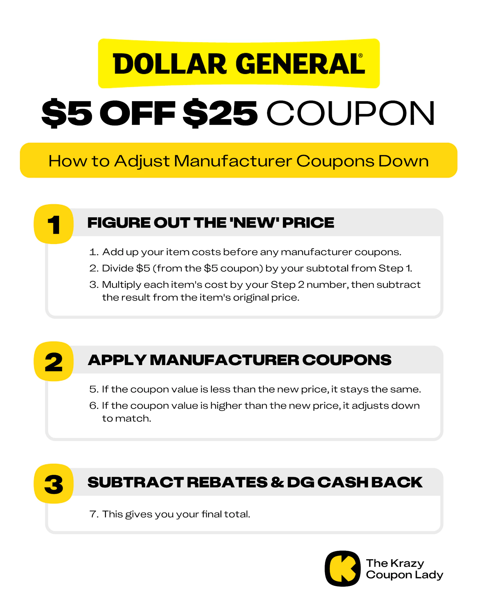 NEW Dollar General System 5 Off 25 Coupon Math EXPLAINED The Krazy