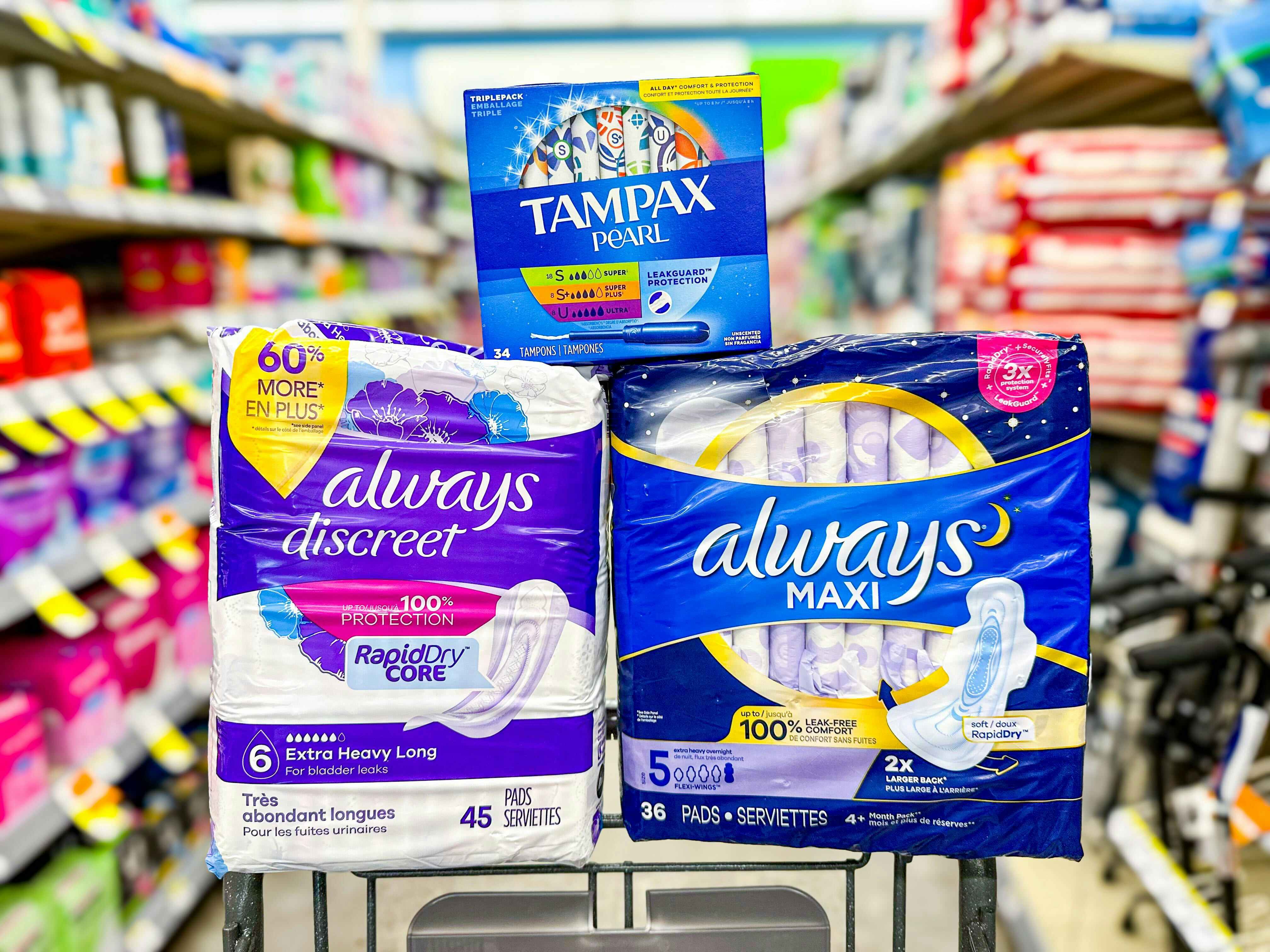 Save 52% on Tampax and 46% on Always at Walgreens