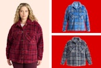 Terra Sky Women's Plus Shackets in 3 different plaid colors