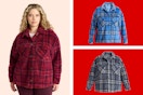 Terra Sky Women's Plus Shackets in 3 different plaid colors