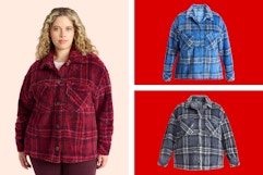 Terra Sky Women's Plus Shackets in 3 different plaid colors