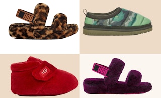 collage of UGG slippers