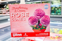 $4 Rose Cones Desserts or $4 Tulips at Aldi for Valentine's Day card image