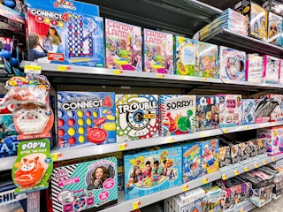 board game aisle at Walmart