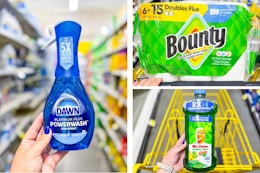 bounty, dawn, and mr. clean 3-photo collage
