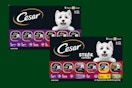 two packs of wet dog food in a box