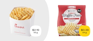 chick fil a fries for $2.19 versus a similar amount from sams club for $0.38