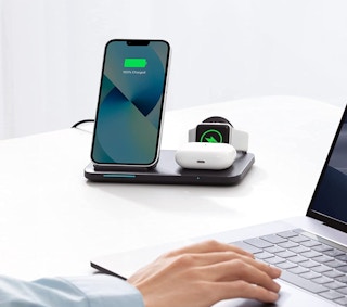 black wireless charging station