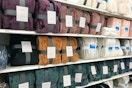 bed blankets sitting on a target shelf
