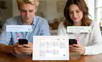 Boy and girl using the 10.1’’ Smart Digital Calendar - Interactive Touch Screen