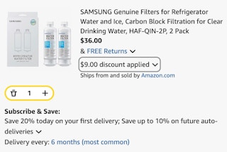 fridge water filters cart