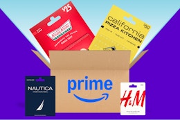 gift cards in an amazon box