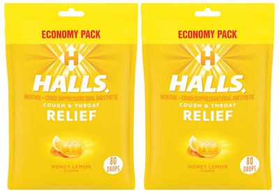 2 HALLS Cough Drop Bags