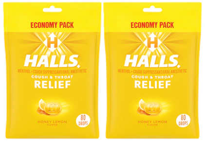2 HALLS Cough Drop Bags