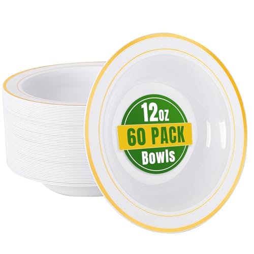 Plastic Bowls with Gold Rim