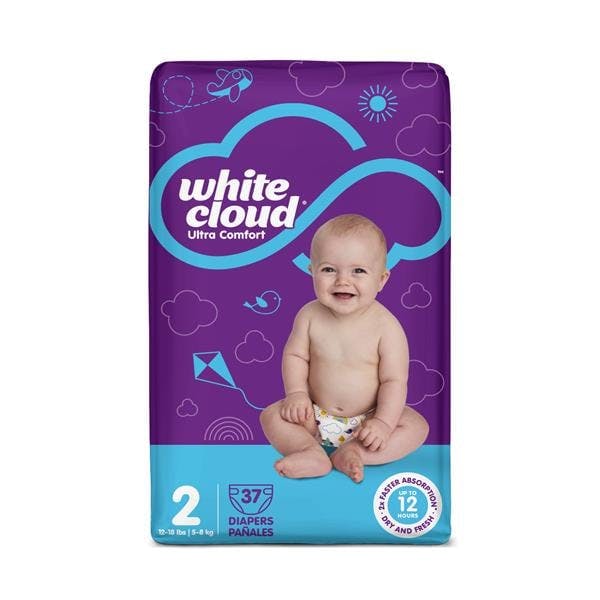 2 White Cloud Diapers Packs