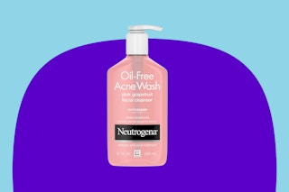 The pink Neutrogena oil free face wash bottle on KCL template