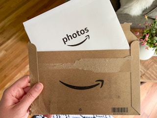 An amazon photos delivery envelope