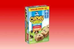 Quaker bar box on red KCL template