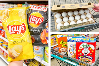 chips eggs cereal collage