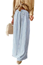 Women's Striped Wide Leg Pants