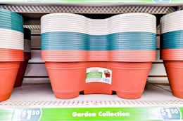 dollar tree stackable planters on store shelf