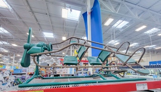 a plane style teeter totter on display