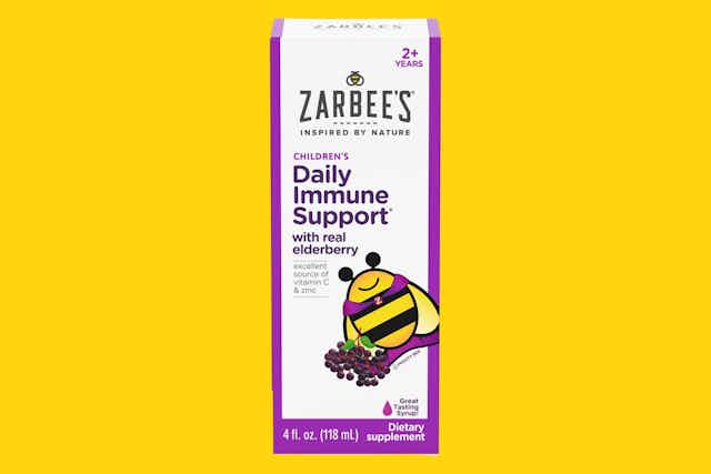 Zarbee's Elderberry Syrup for Kids: Get 2 Bottles for $8.74 on Amazon card image