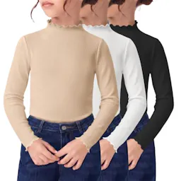 Kids' Lettuce Trim Long Sleeve 3-Pack