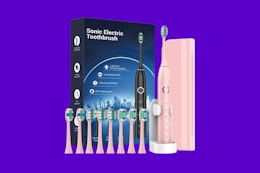 Sonic Electric Toothbrush Set, Only $9.99 on Amazon (Reg. $21) card image