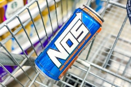 nos energy drink in shopping cart
