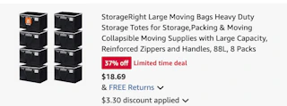 moving bags Amazon receipt