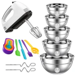 Electric Hand Mixer & Mixing Bowls Set