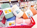 target comforters in a cart