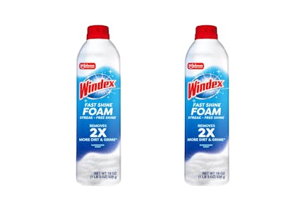 2 Windex Foam Sprays
