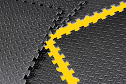 Cap interlocking puzzle floor mat close up shot