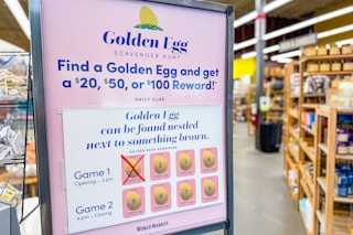 world market egg hunt sign in store 