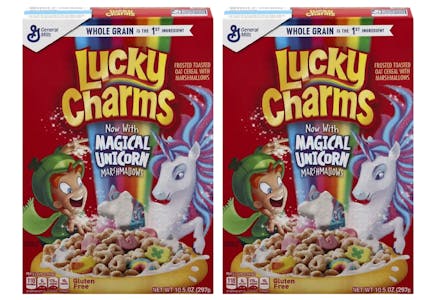 2 Lucky Charms Cereal Boxes