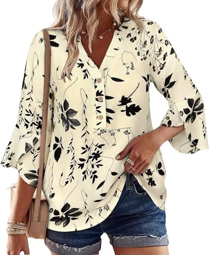 Women's Floral V-Neck Blouse