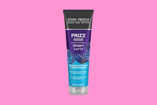 John Frieda Curl Conditioner on pink background