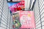 old spice, profusion, and soap and glory gift sets in a cart