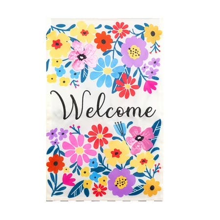 Spring Floral Welcome Yard Flag